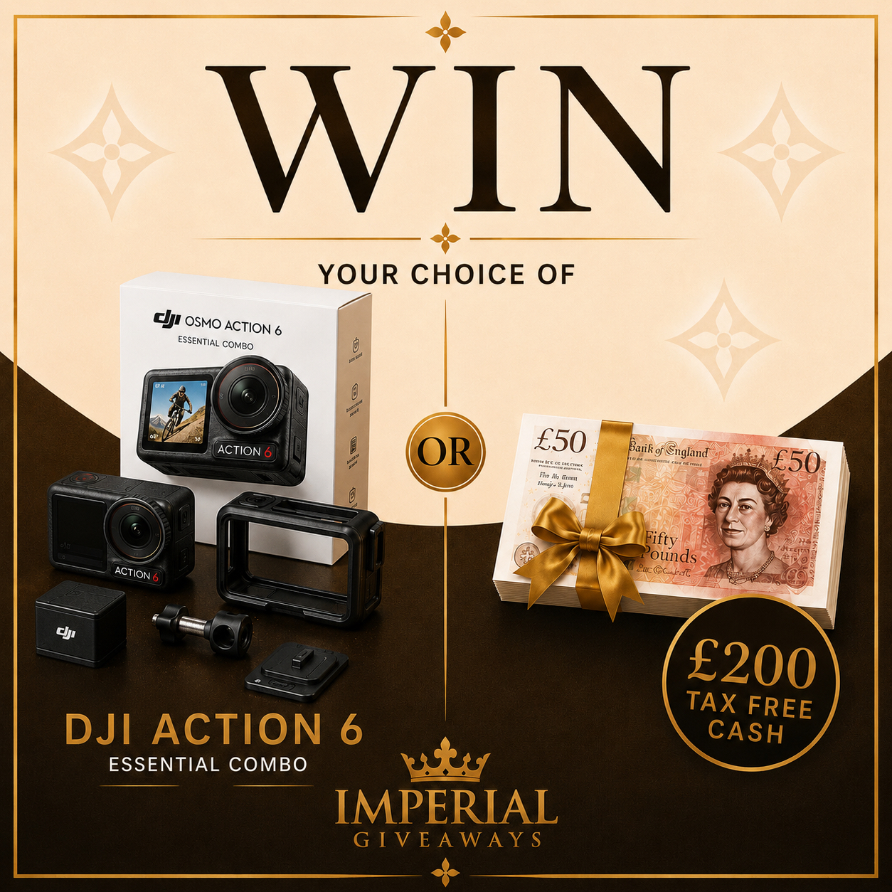 Win a DJI Action 6 or £200 Tax Free Cash