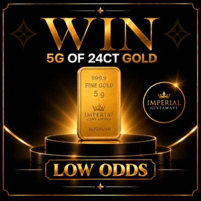 Win a 5g 24ct Gold Bar - LOW ODDS!