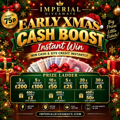 Early Christmas Cash Boost Scratch Card - Instant Win